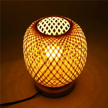 Bamboo Rattan Lamp – Japanese Style Bedside Light