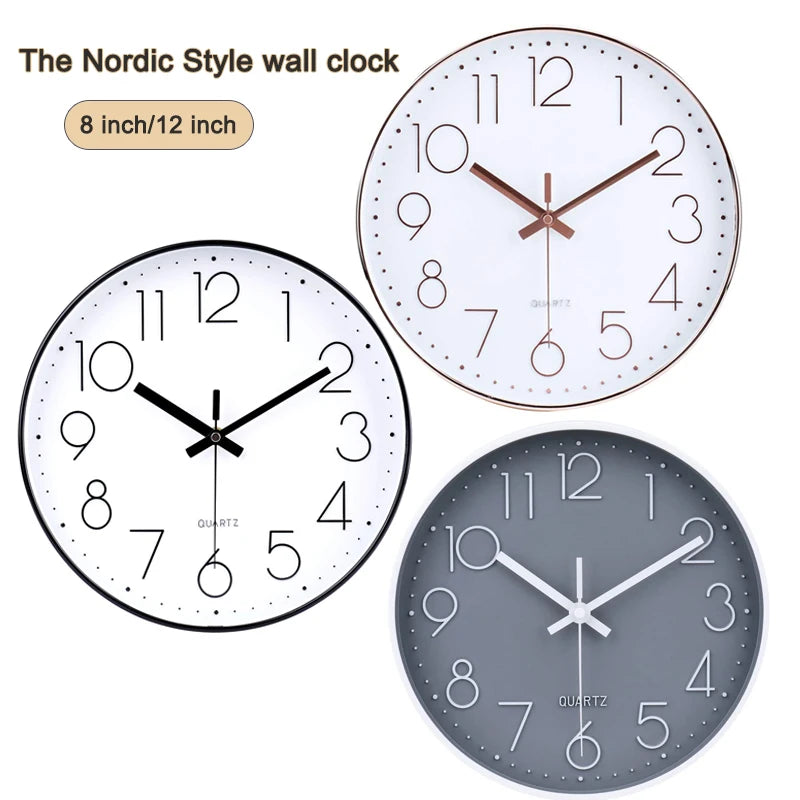 Silent Quartz Wall Clock – Minimalist Home Decoration