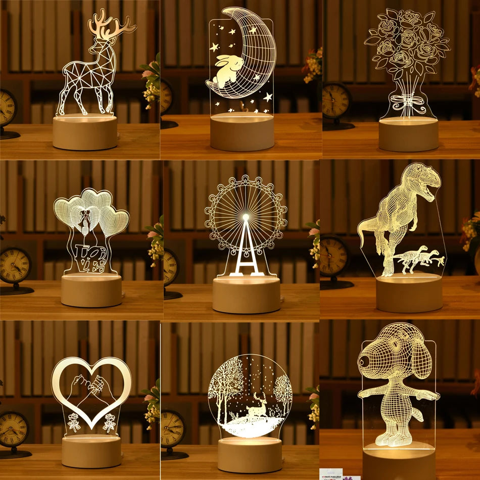 3D LED Night Light – Acrylic USB Neon Lamp